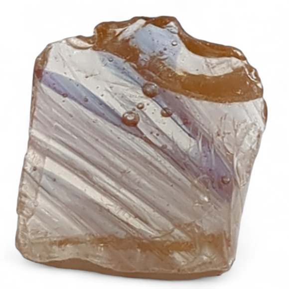 Carmel and Clear Swirl Art Glass Cullet Translucent #4S113 - Picture 1 of 6